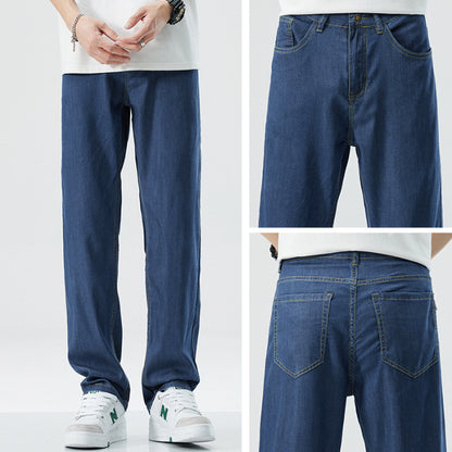 Løse lige jeans i is-silke