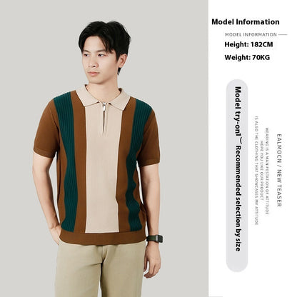 Kontraststribet Strikpolo