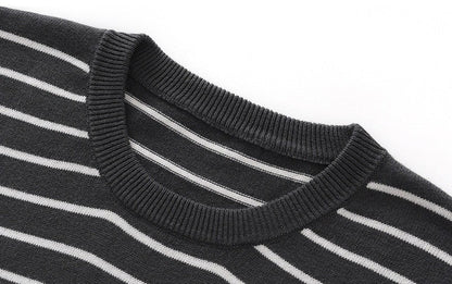 Stribet bomulds-T-shirt