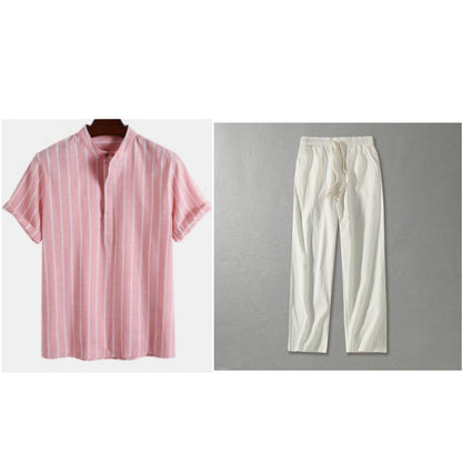 Sommer Herre Kortærmet Skjorte & Linned Fritidsbukser