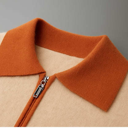 Strikpolo med lynlås