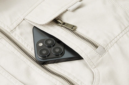 Vendbar bomuldsvest med lommer