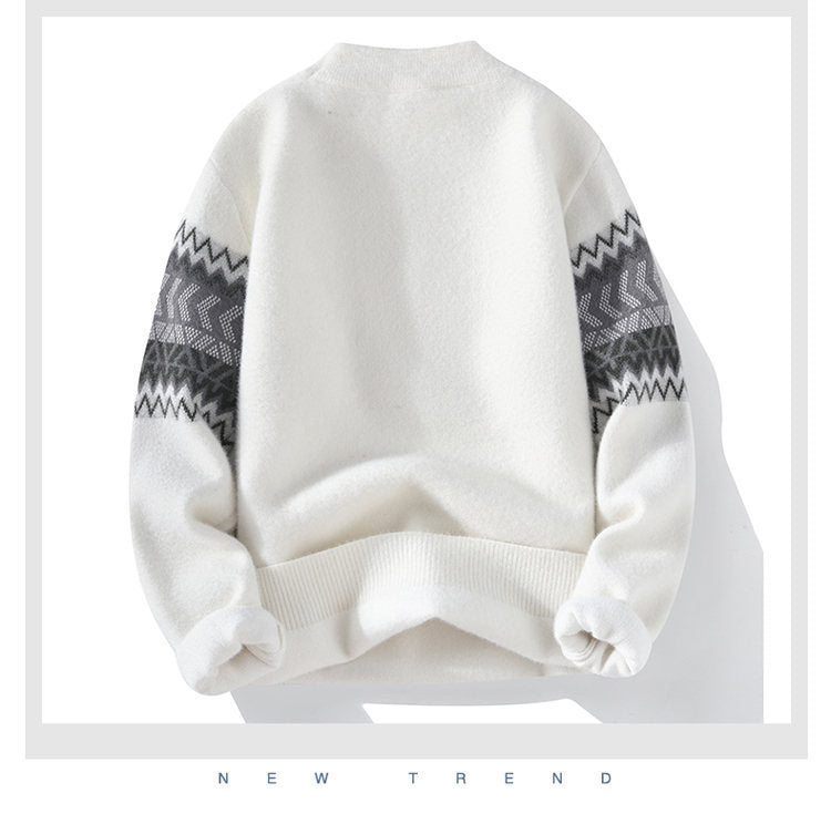 Herre halvhøj rullekrave i cashmere-look