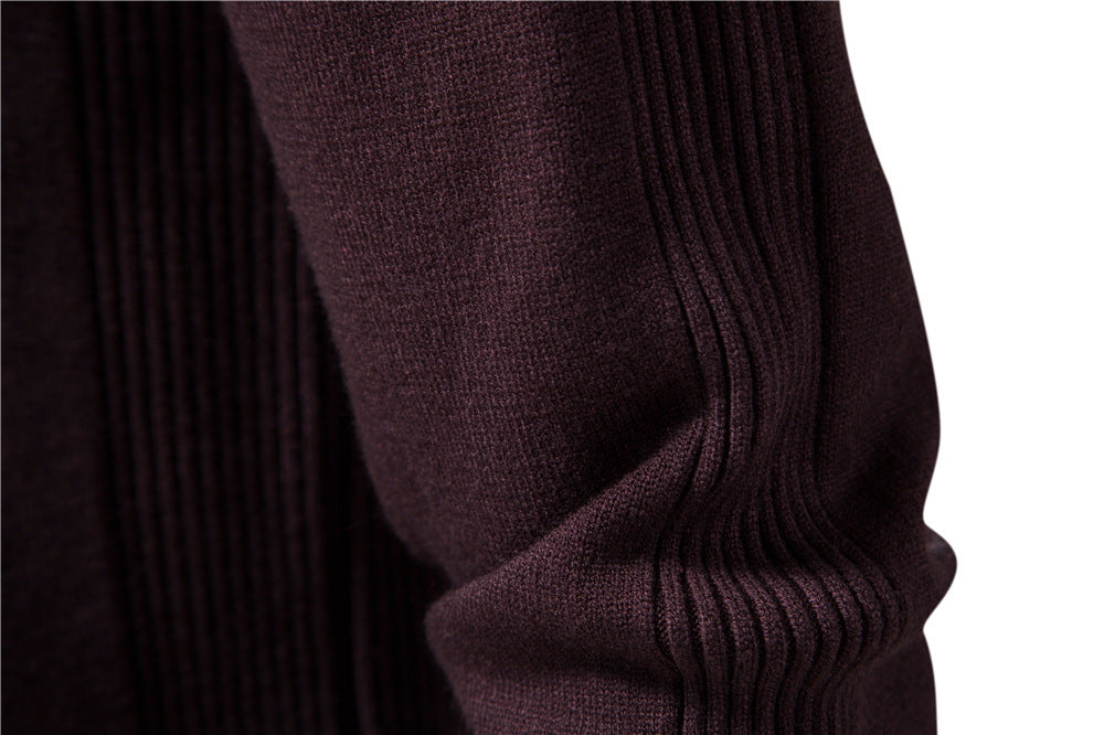 Herre rullekravetrøje i uld – slank pasform