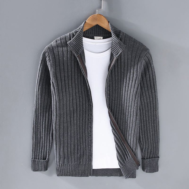 Ribstrikket cardigan