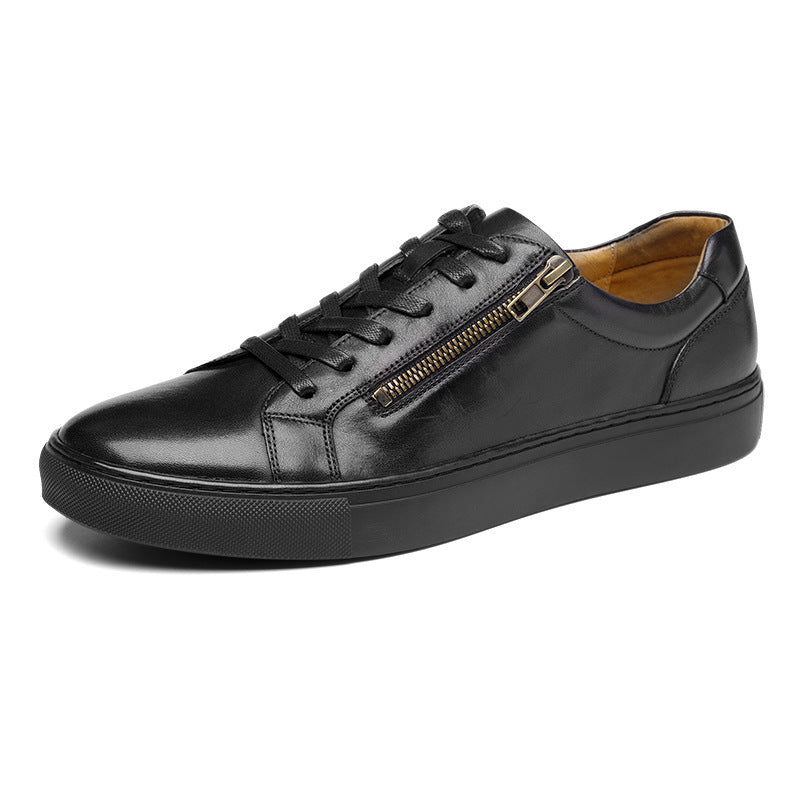 Ægte Læder Side-Zip Sneakers