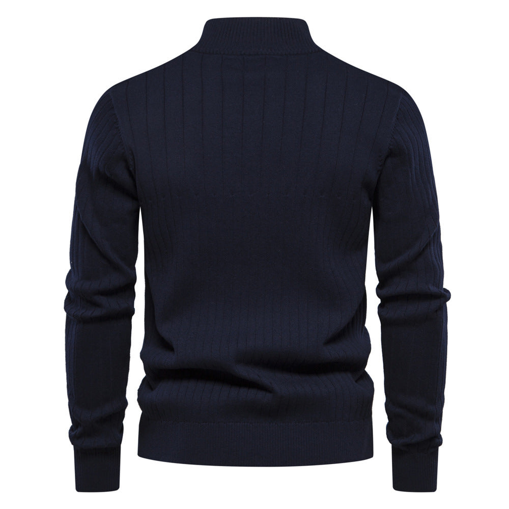 Slim Fit Half-Zip Pullover til Herrer