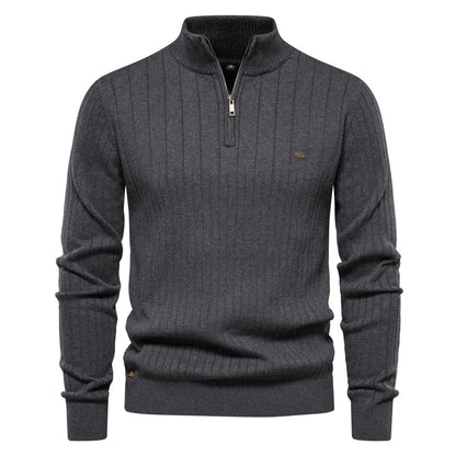 Slim Fit Half-Zip Pullover til Herrer
