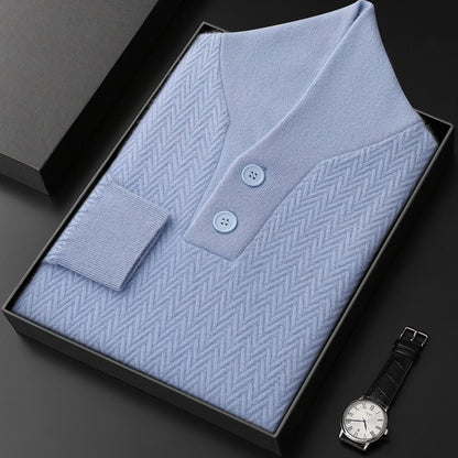 Herre Cashmere Pullover med Reverskrave