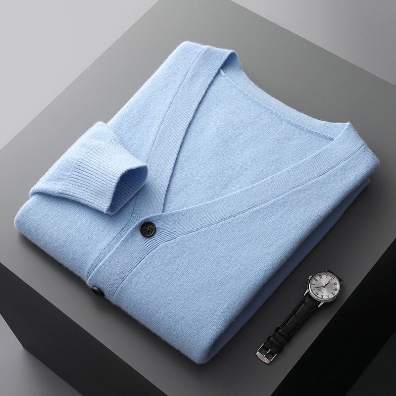 Uldcardigan med V-udskæring