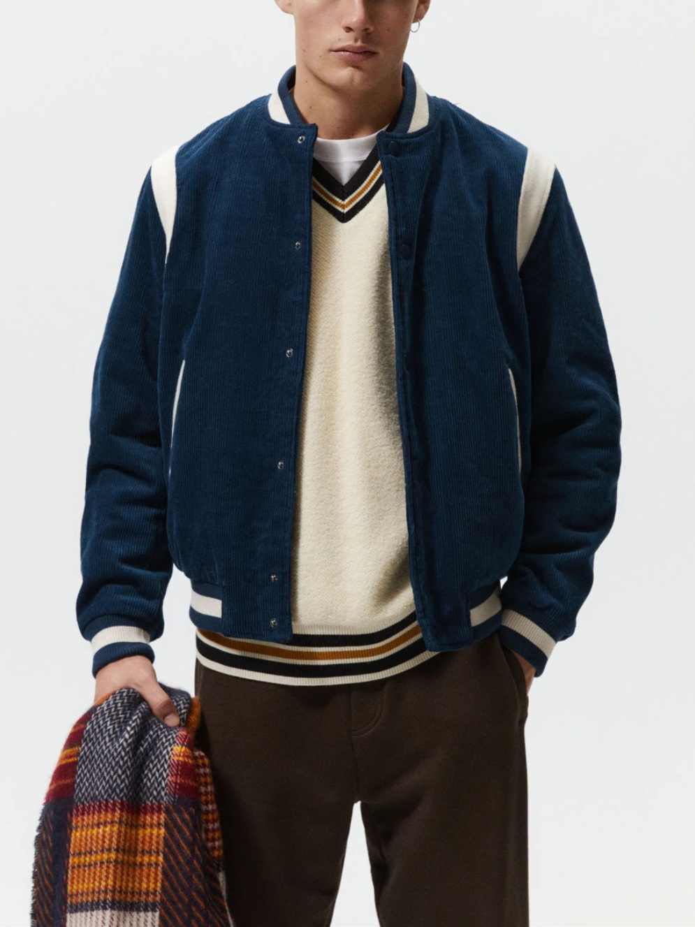 Baseballjakke i fløjl