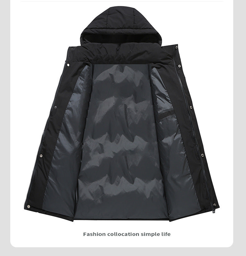 Højkvalitets Hætte-Dunjakke