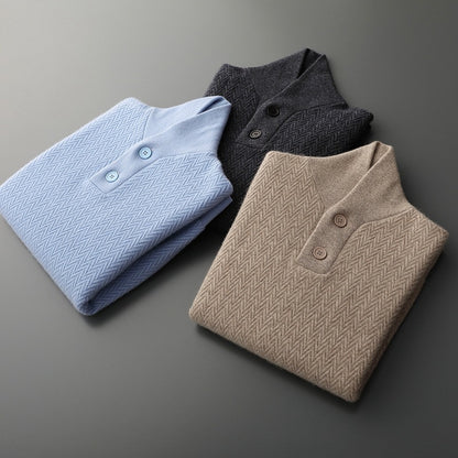 Herre Cashmere Pullover med Reverskrave
