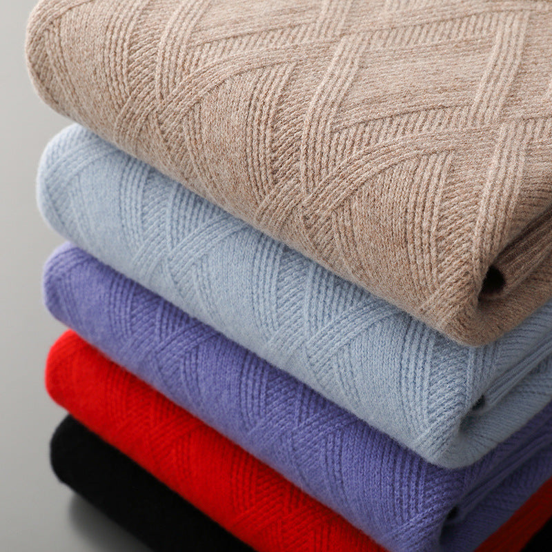 Uldtrøje med halvhøj krave