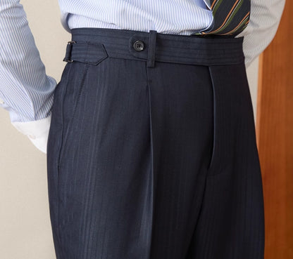 Stribede High-Waist Jakkebukser