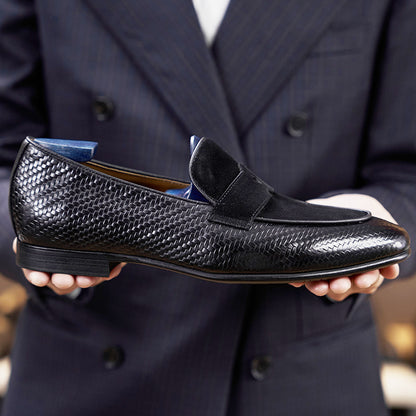 Læderloafers med Struktur