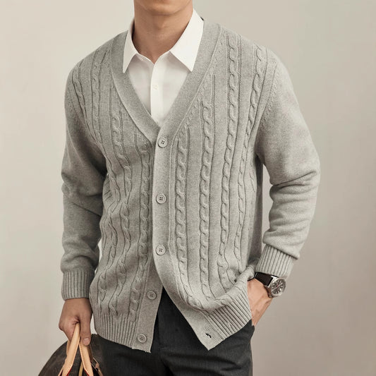 Strikket cardigan-pullover