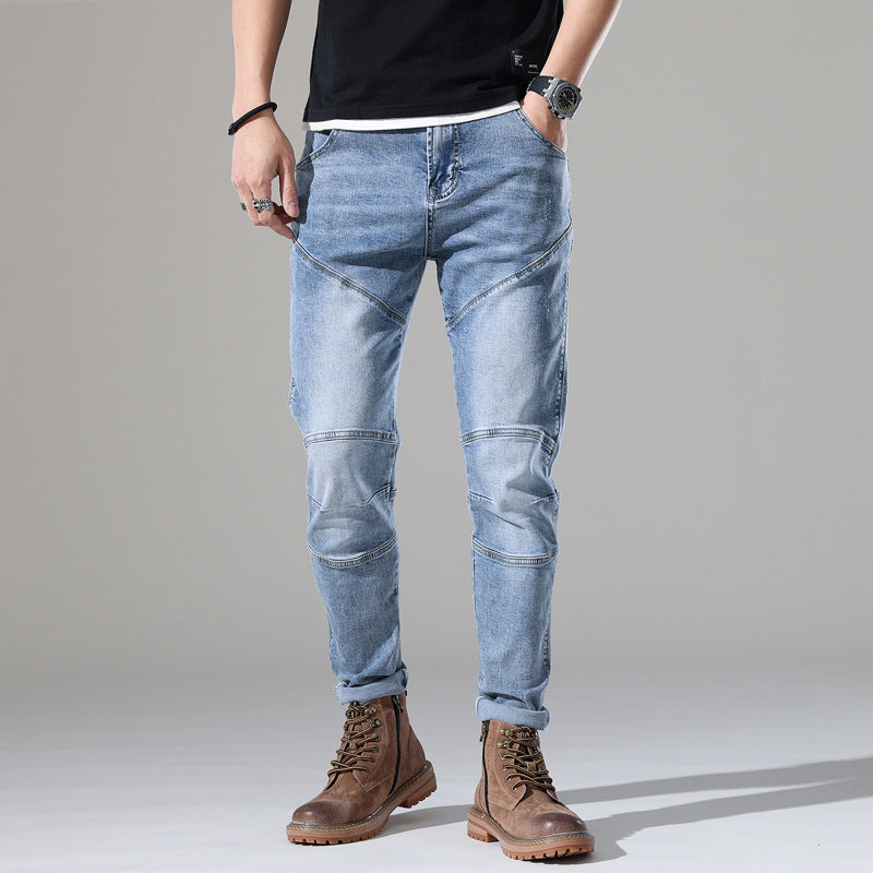 Light-Wash Stretch-Jeans med broderi