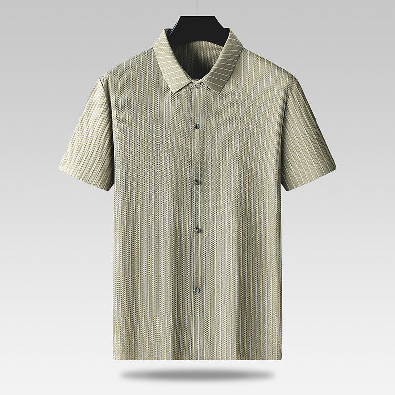 Over size stribet skjorte i is-silke