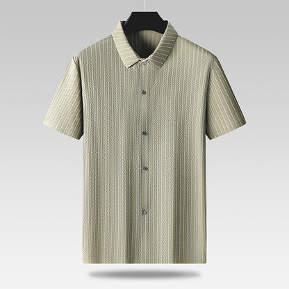 Over size stribet skjorte i is-silke