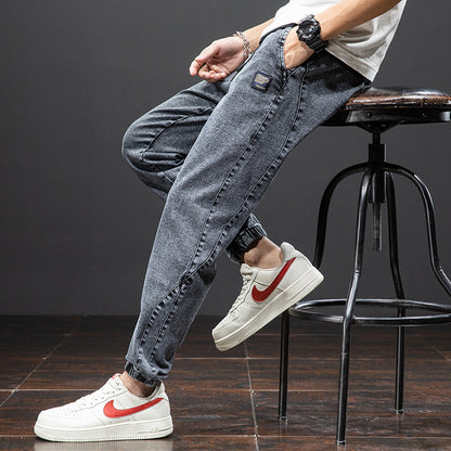 Loose fit denim jogger jeans