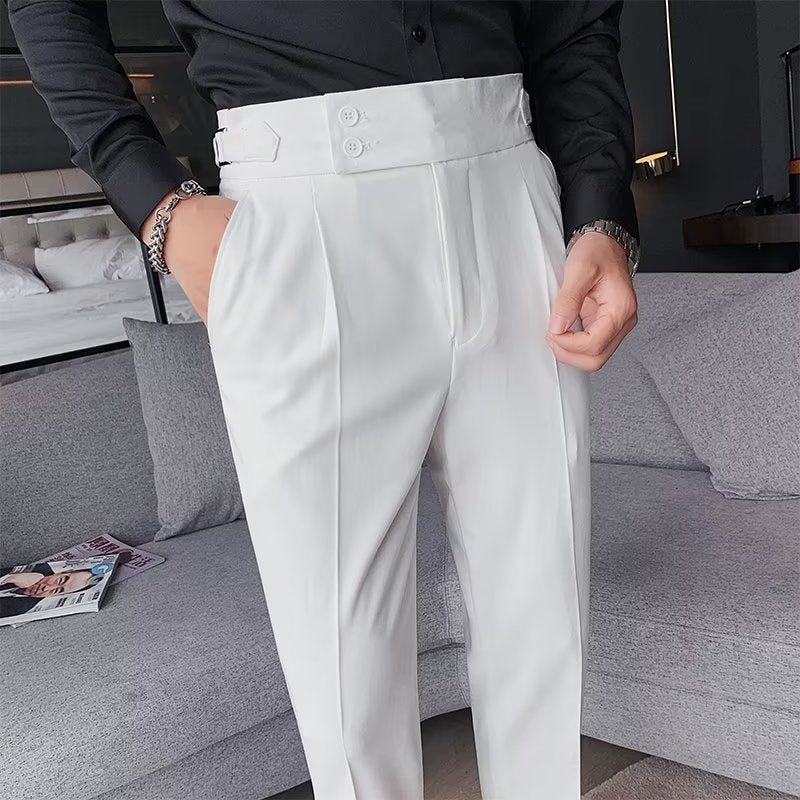Herre Retro High-Waist Lige Bukser