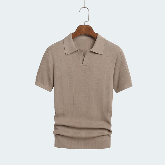 Afslappet Stribet Polo med Udskæring