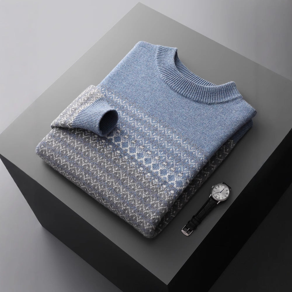 Uldsweater med norsk mønster