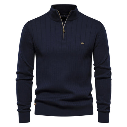 Slim Fit Half-Zip Pullover til Herrer