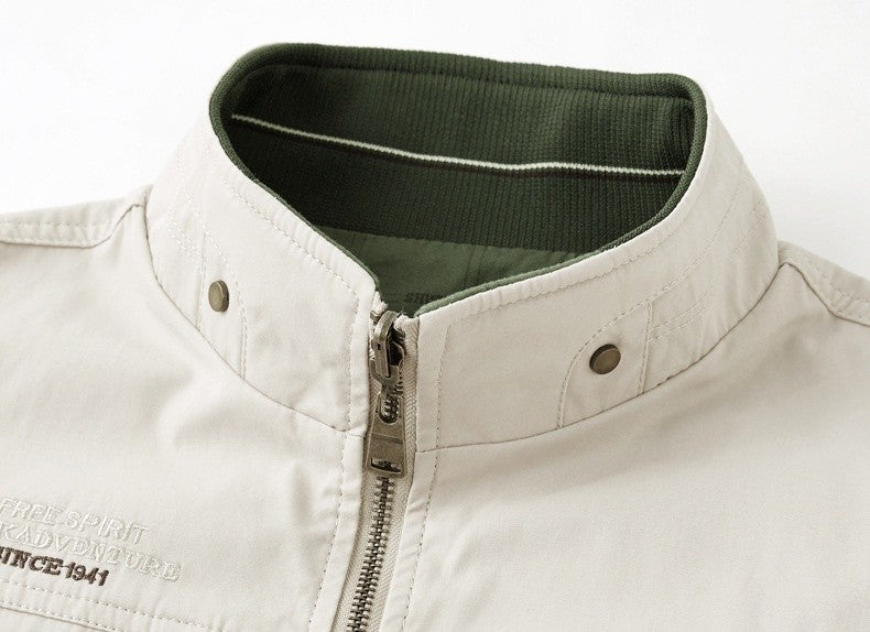 Vendbar bomuldsvest med lommer