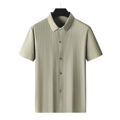 Over size stribet skjorte i is-silke