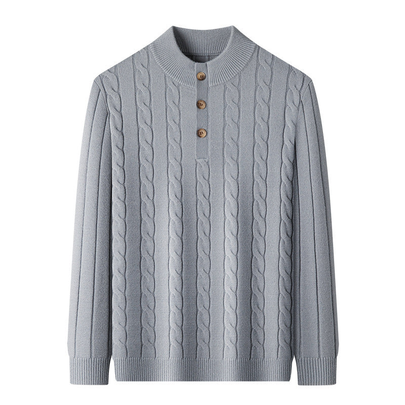 Fletmønstret Henley-sweater