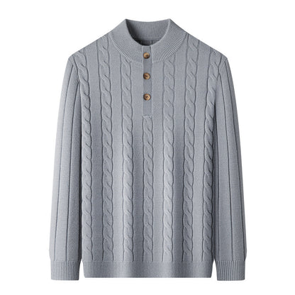 Fletmønstret Henley-sweater