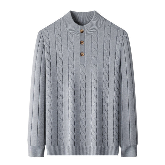 Fletmønstret Henley-sweater