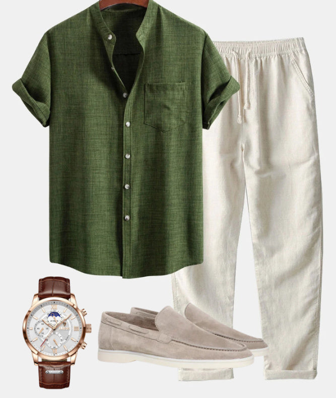 Kortærmet Skjorte & Bukse Sæt