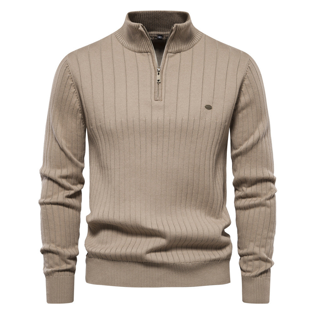 Slim Fit Half-Zip Pullover til Herrer