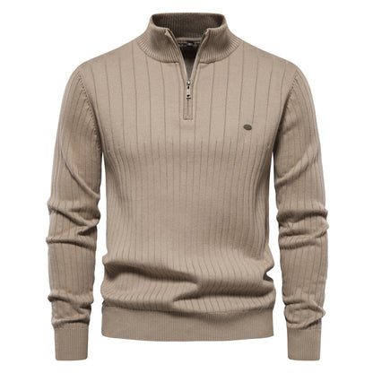 Slim Fit Half-Zip Pullover til Herrer