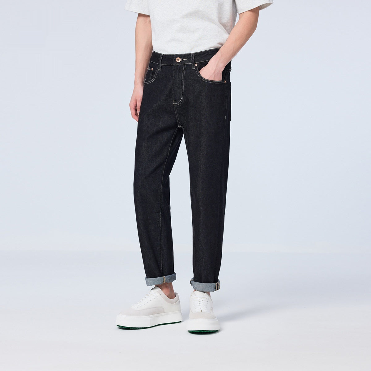 Løse Straight Cropped-jeans