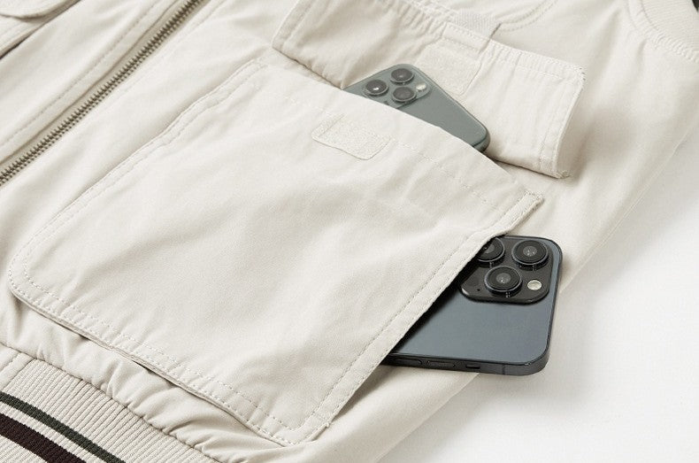 Vendbar bomuldsvest med lommer