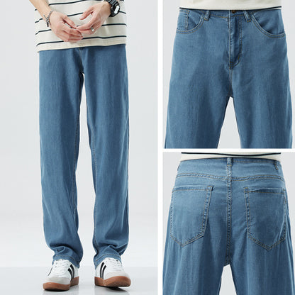 Løse lige jeans i is-silke