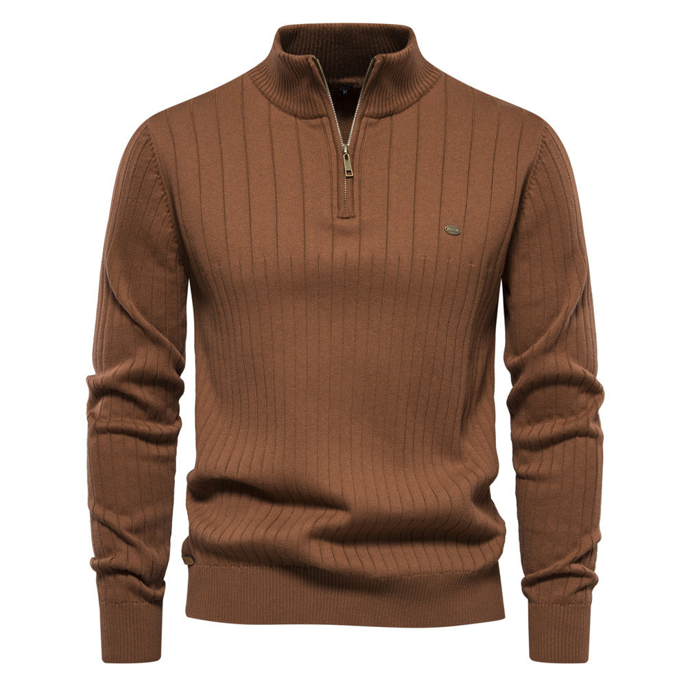 Slim Fit Half-Zip Pullover til Herrer