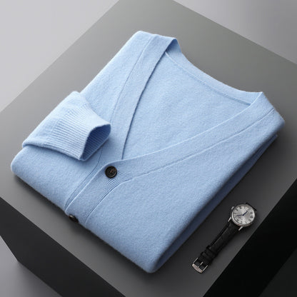 Uldcardigan med V-udskæring