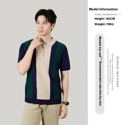 Kontraststribet Strikpolo