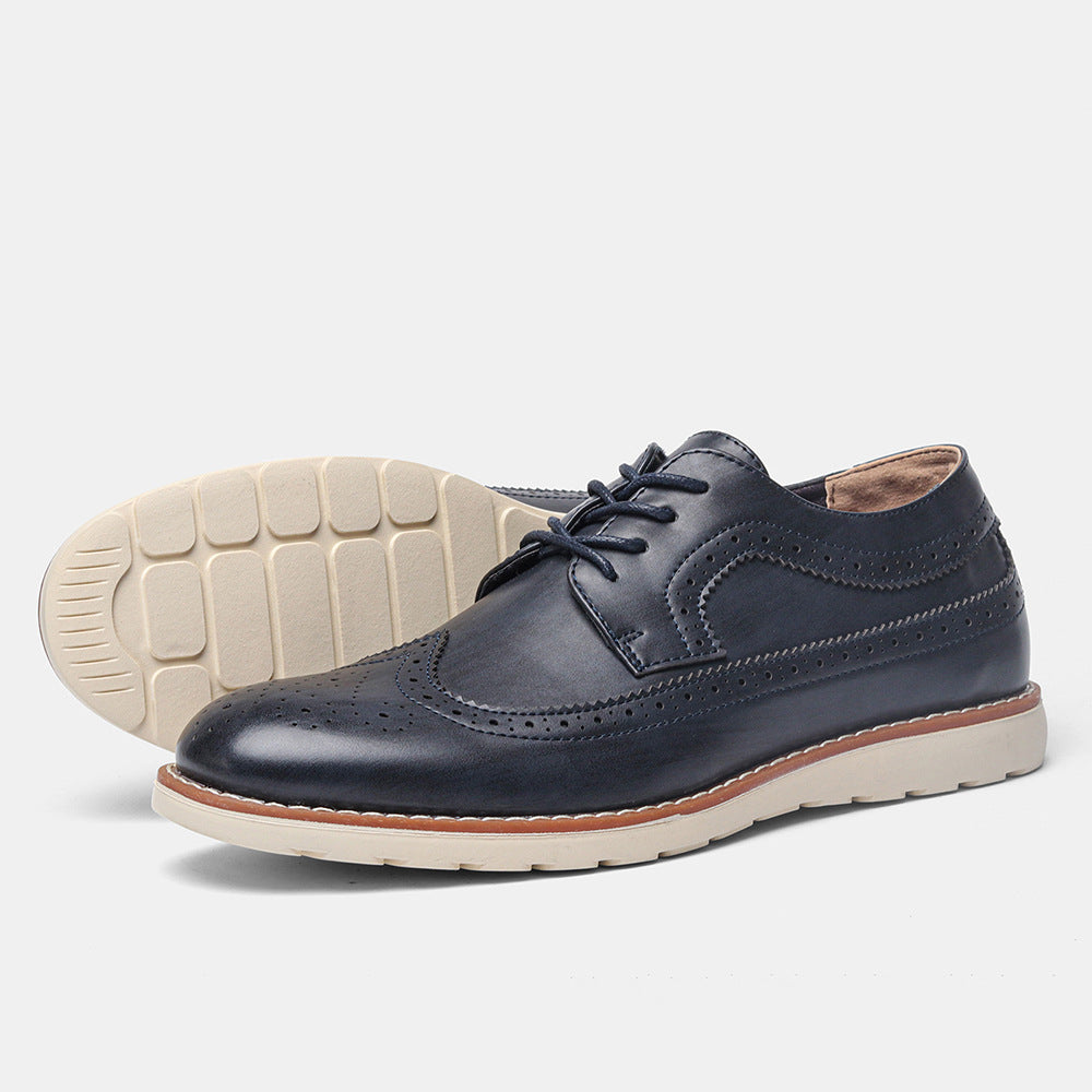 Klassiske læder brogue-sneakers – lette og komfortable