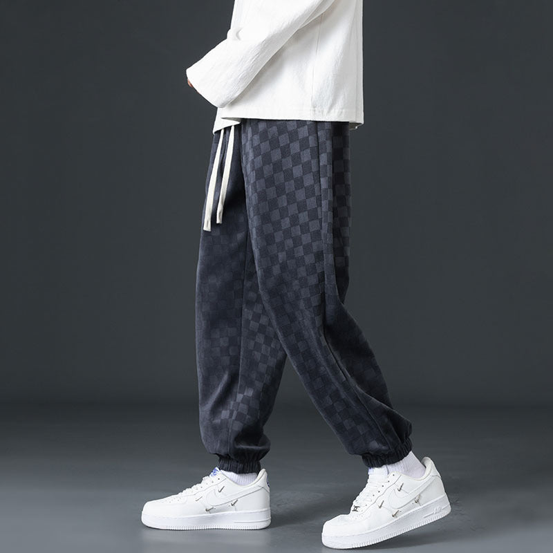 Checkerboard fløjlssweatpants
